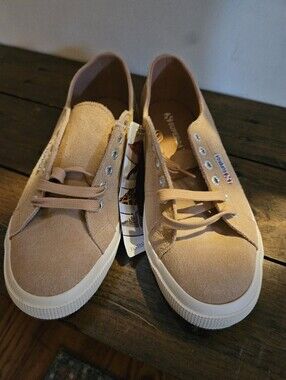 Superga Women's Tan Suede Low-Top Sneakers